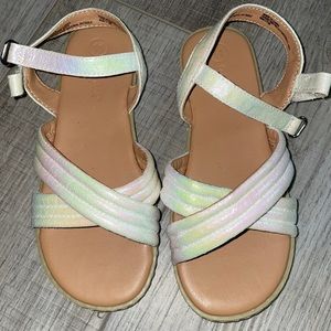 Girl metallic white Sandals in size 11